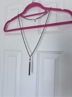 LOFT Silver-Tone Beaded Tassel Necklace